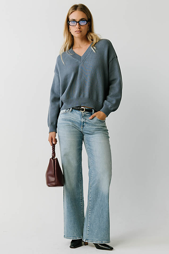 Jolene Knit Sweater in Blue