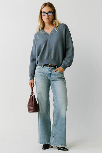 Jolene Knit Sweater in Blue