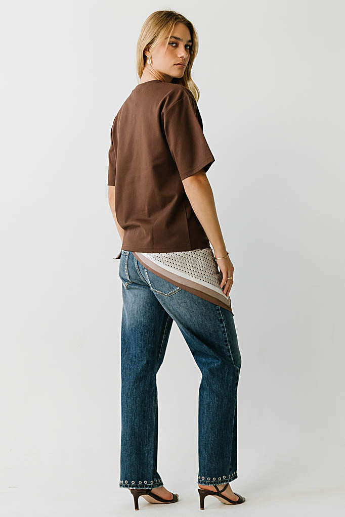 Gabi Oversized Tee in Brown
