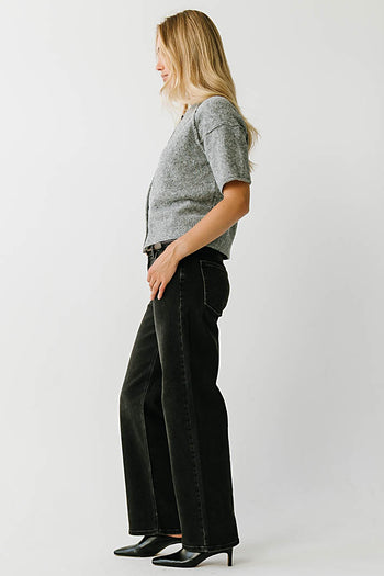 Skye Button Down Sweater in Heather Grey