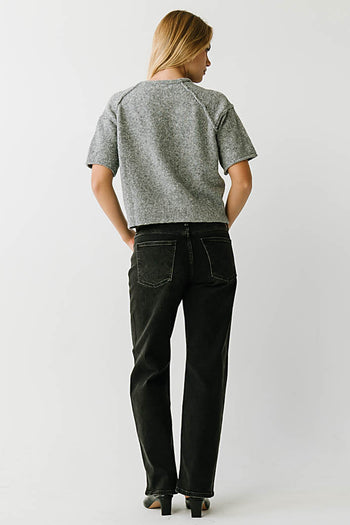 Skye Button Down Sweater in Heather Grey