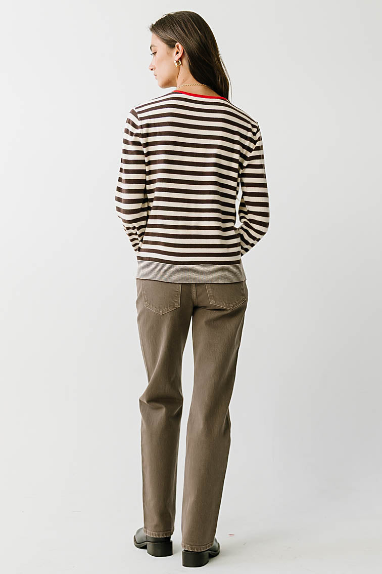 Paisley Striped Sweater in Brown