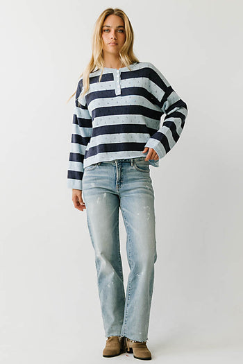 Cecelia Striped Sweater in Blue