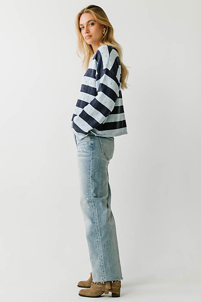 Cecelia Striped Sweater in Blue