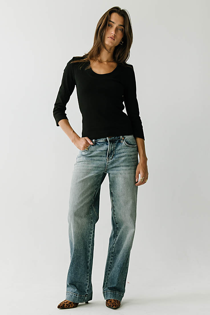 Skyler Fitted Top in Black