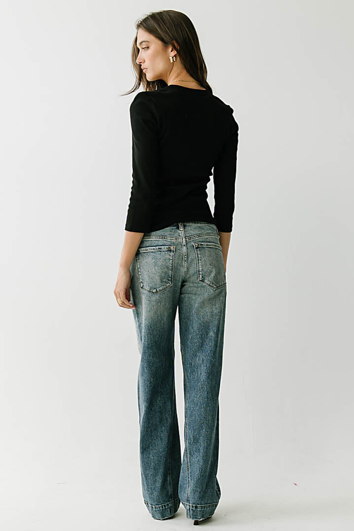 Skyler Fitted Top in Black