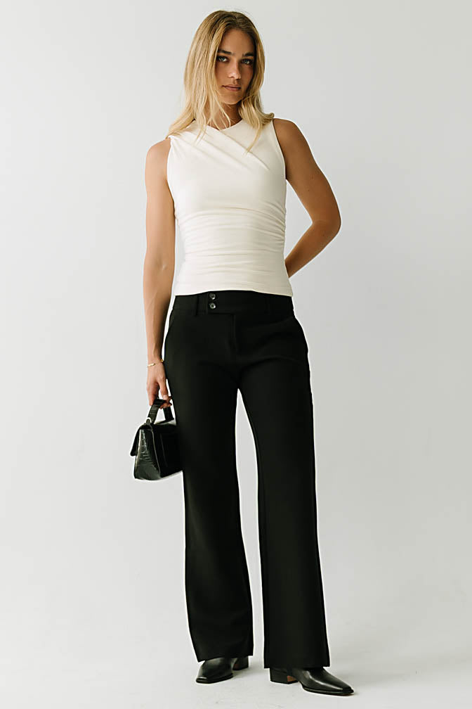 Aliza Ruched Top in Ivory