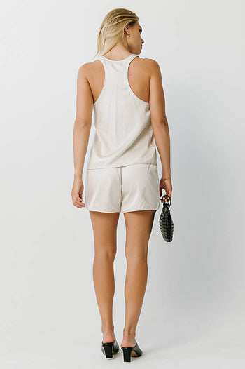 Dorothy Satin Tank in Ivory