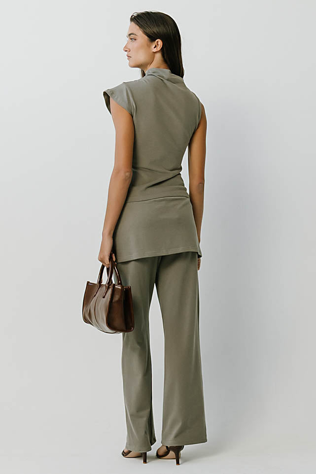 Renata Asymmetrical Top in Grey