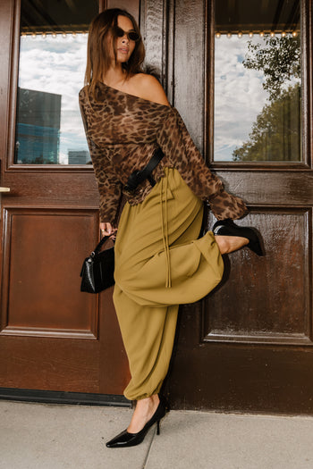 Analia Balloon Pants in Chartreuse
