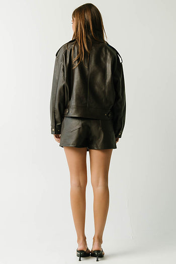 Landry Textured Faux Leather Jacket
