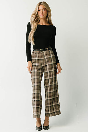 Wren Plaid Wide Leg Pants