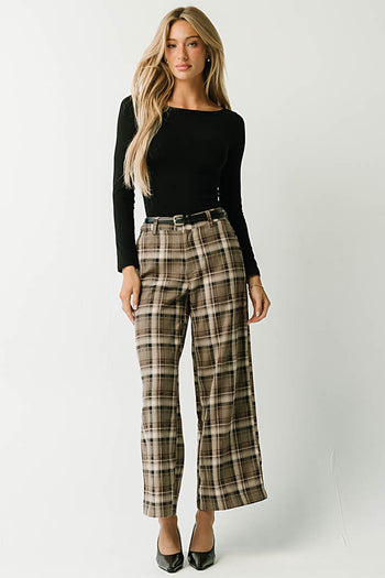 Wren Plaid Wide Leg Pants