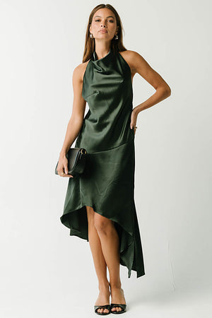 Angelica Satin Halter Dress
