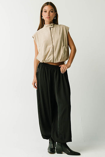 True Sleeveless Suede Vest