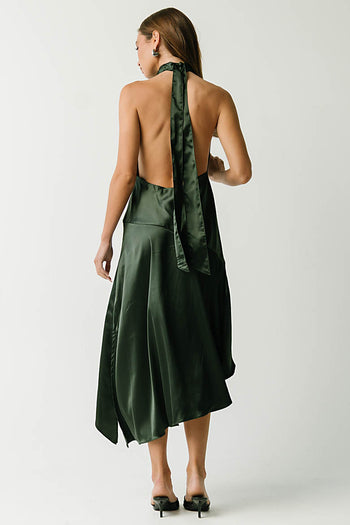 Angelica Satin Halter Dress