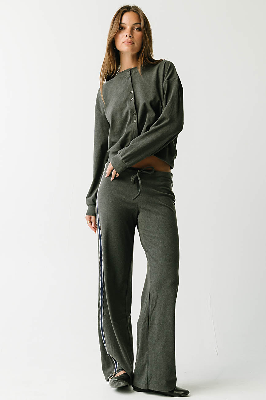 Stacey Stripe Trousers in Charcoal