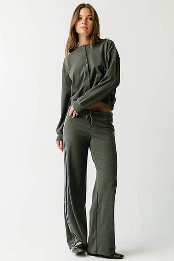 Stacey Stripe Trousers in Charcoal
