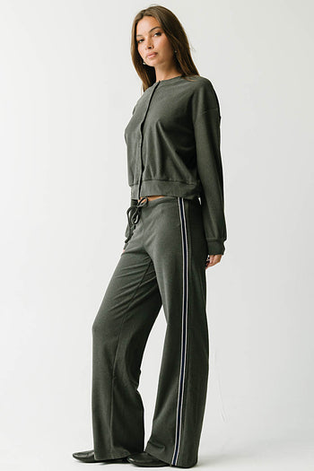 Stacey Stripe Trousers in Charcoal