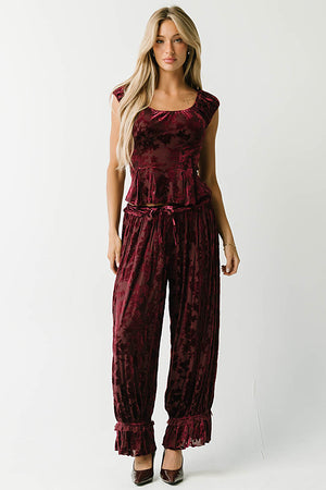 Rosalina Velvet Floral Pants