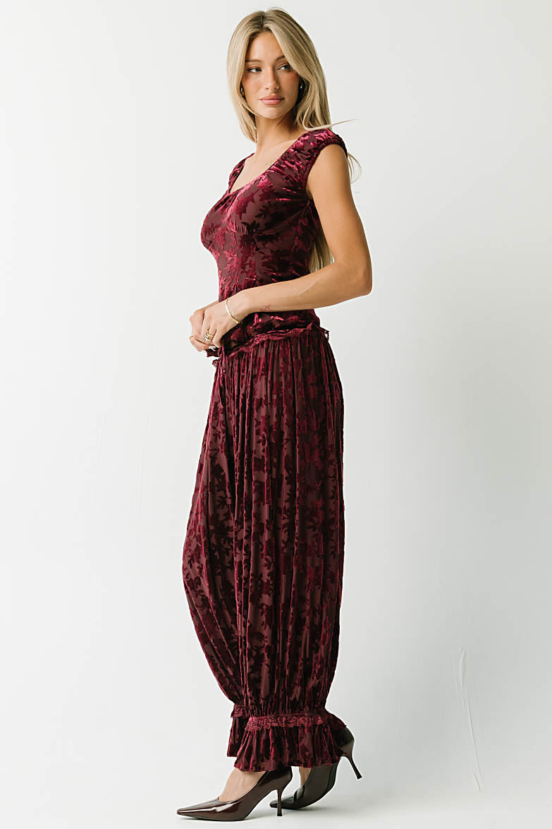Rosalina Velvet Floral Pants