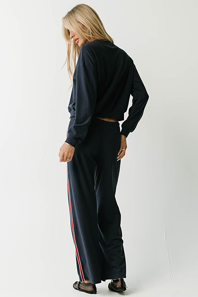 Stacey Button Up Sweater in Navy