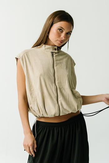 True Sleeveless Suede Vest