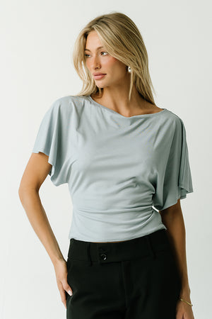 Cass Bat Wing Top in Blue