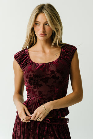 Rosalina Velvet Floral Top
