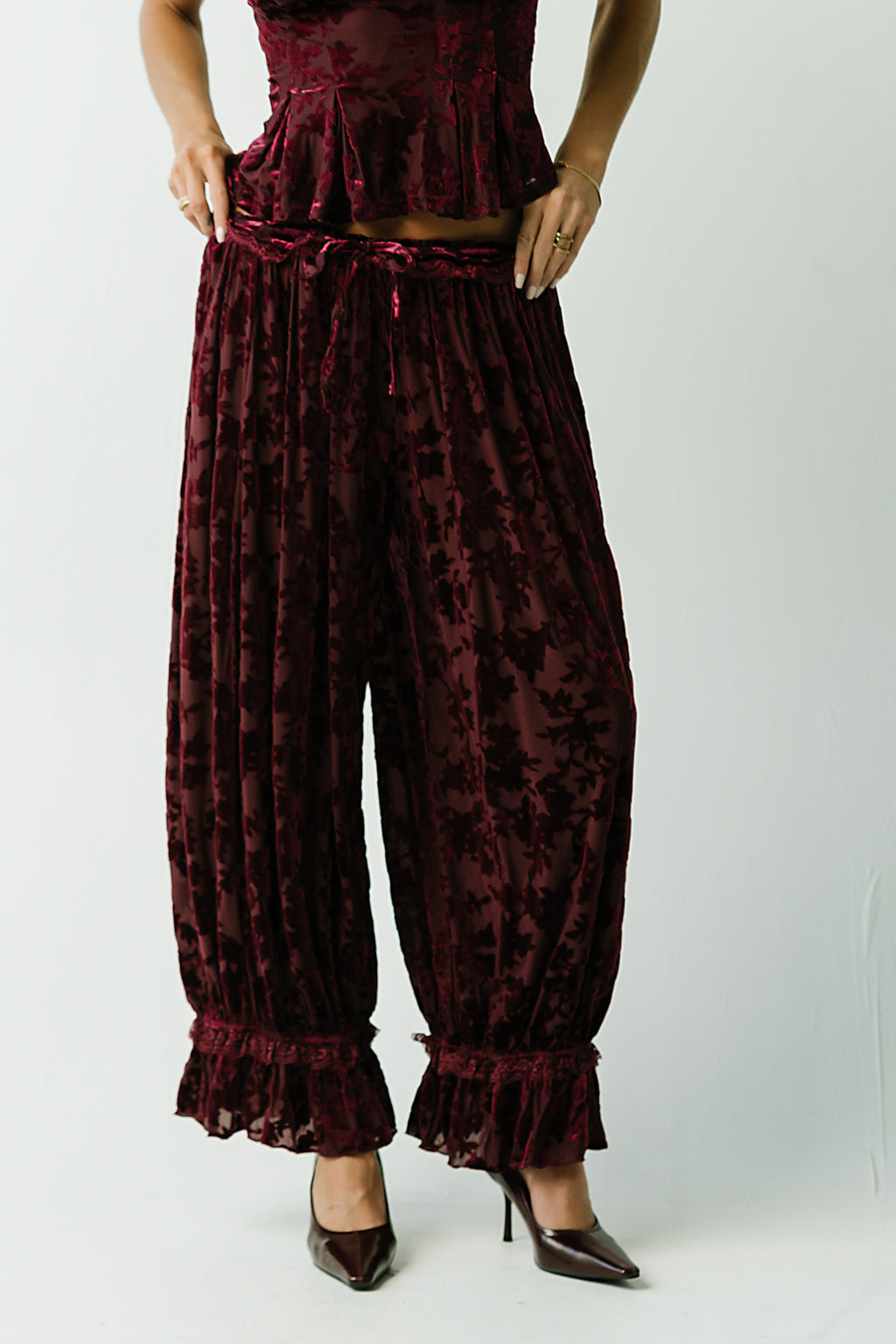 Rosalina Velvet Floral Pants