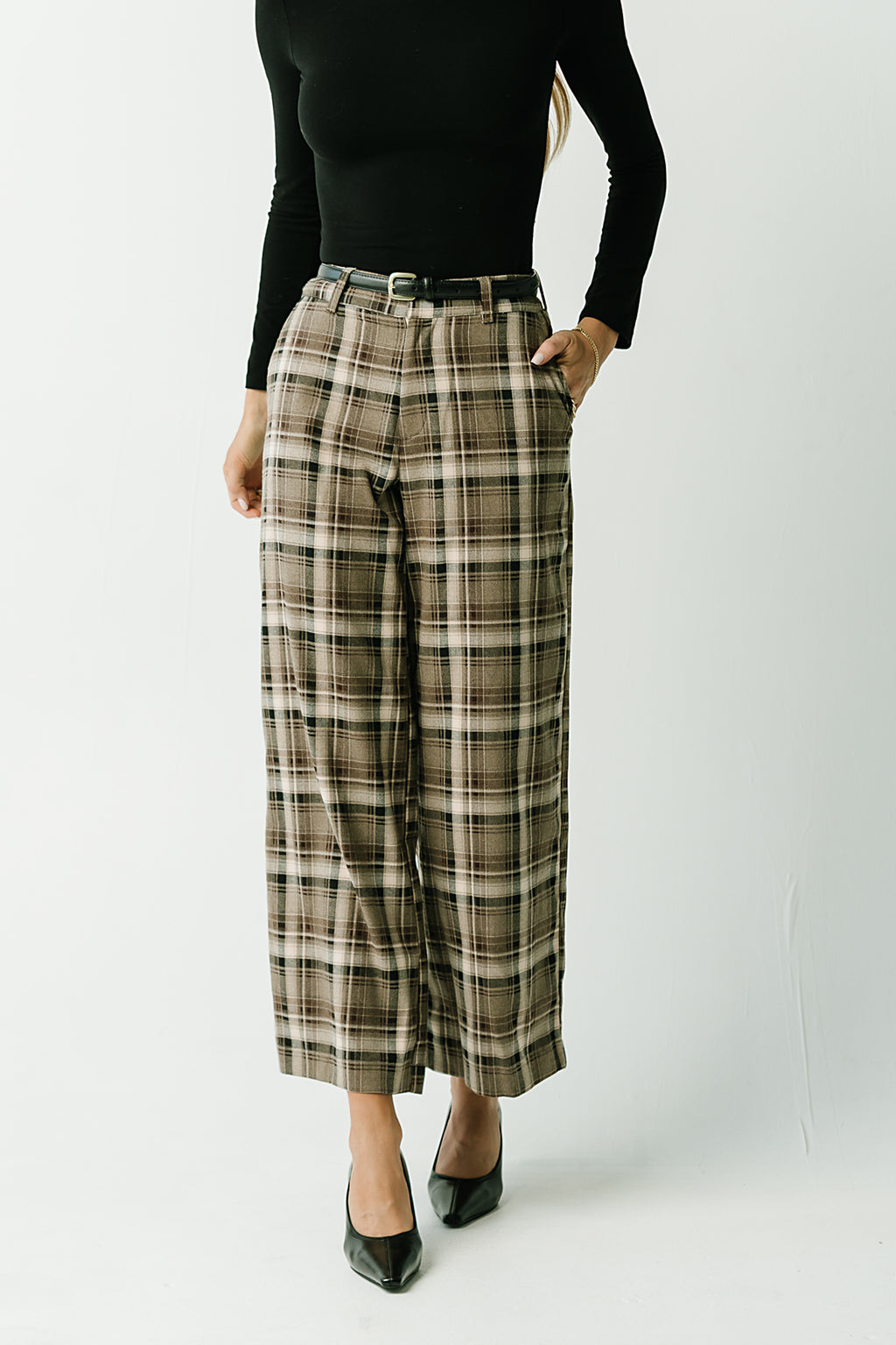 Wren Plaid Wide Leg Pants