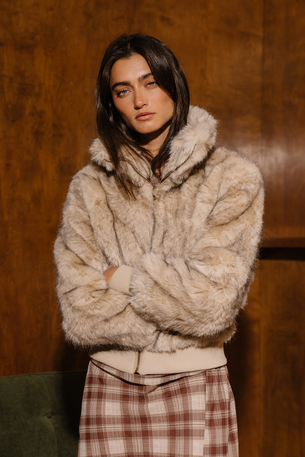 Fallon Faux Fur Bomber Jacket