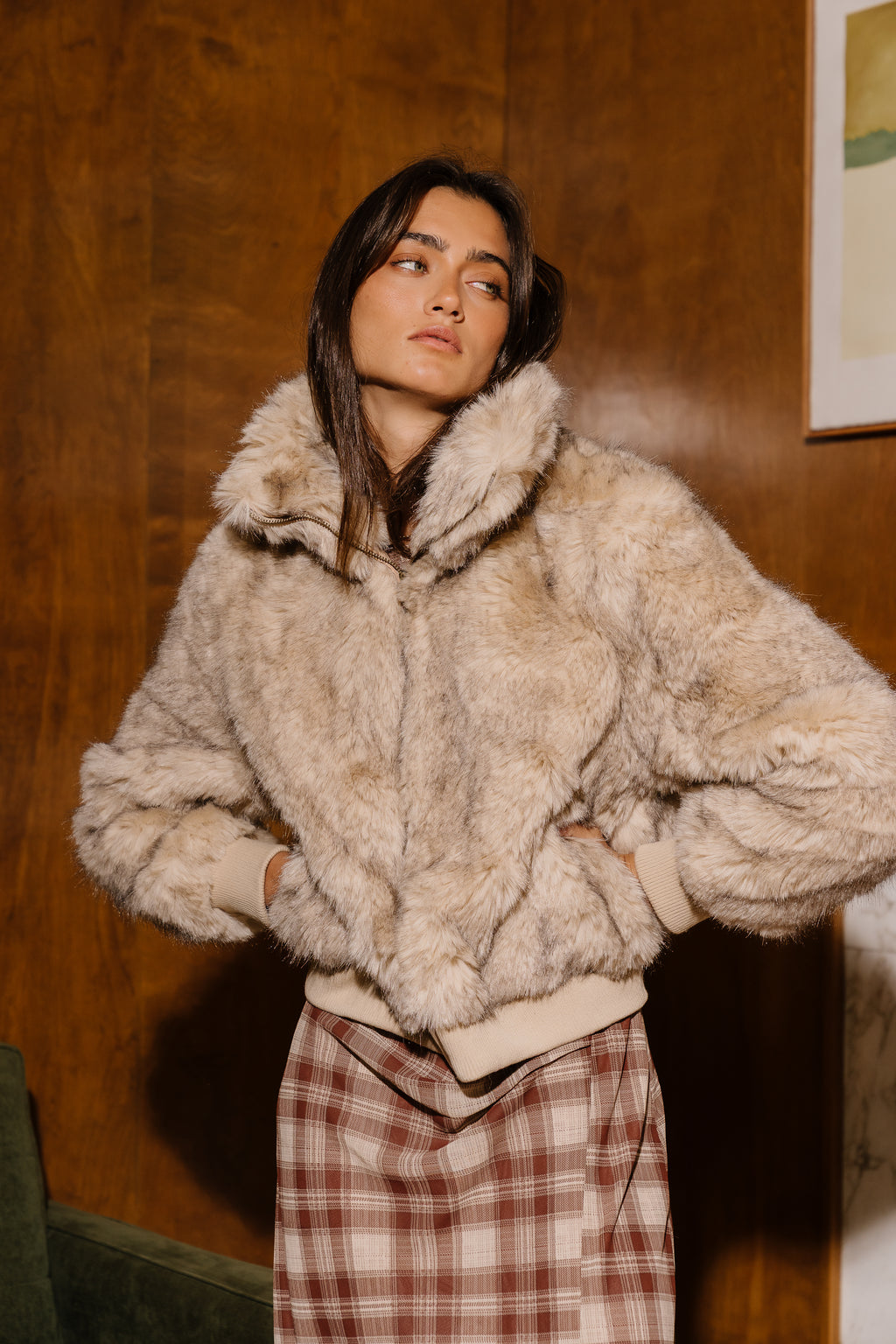 Fallon Faux Fur Bomber Jacket