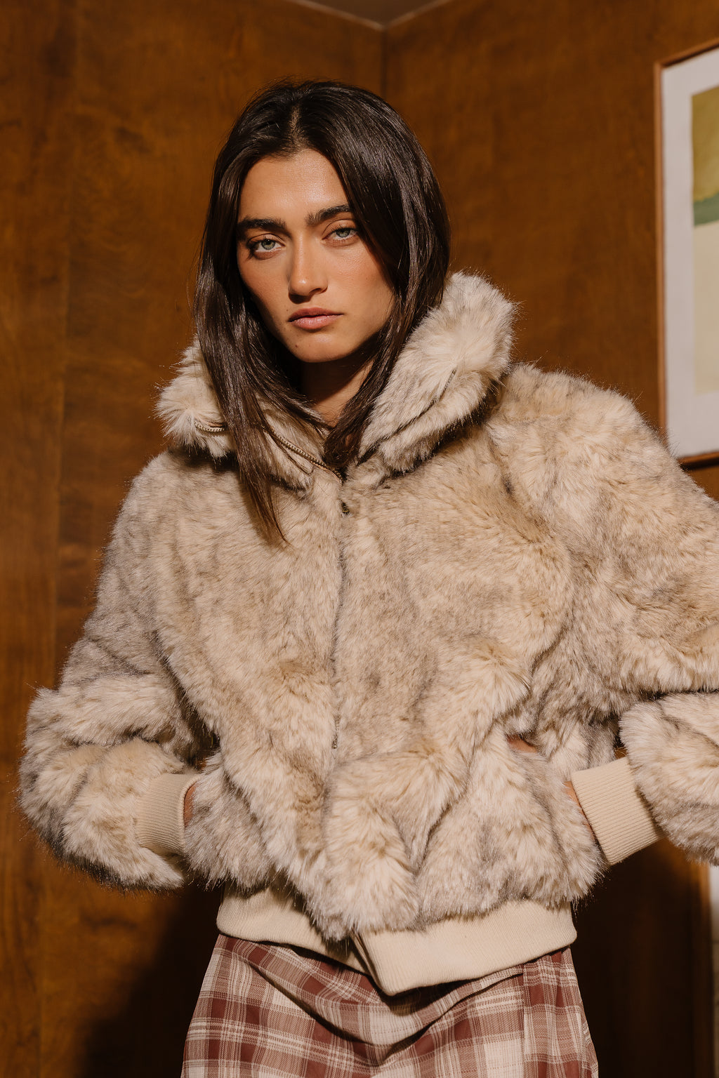 Fallon Faux Fur Bomber Jacket