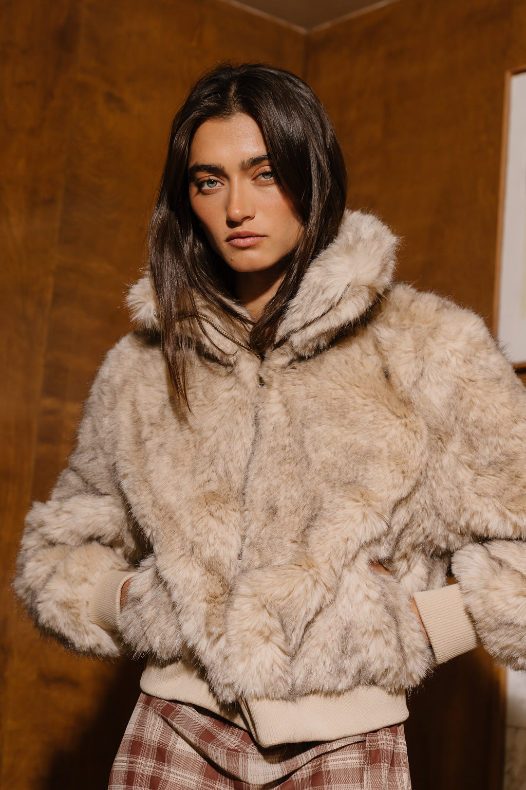 Fallon Faux Fur Bomber Jacket