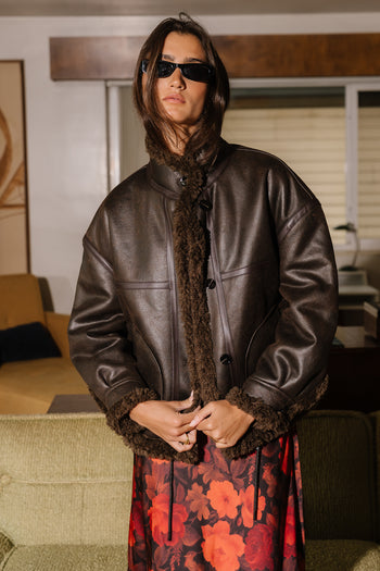 Arlette Fur Lined Suede Coat