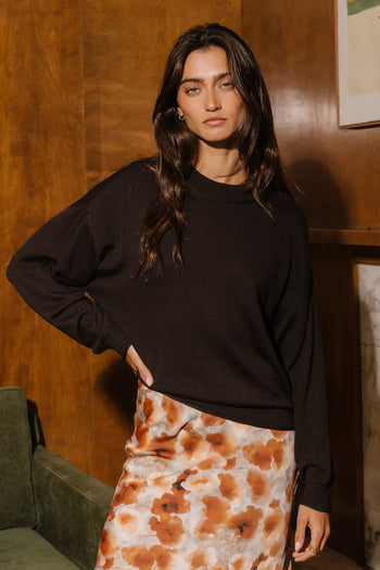 Lea Knit Sweater in Brown