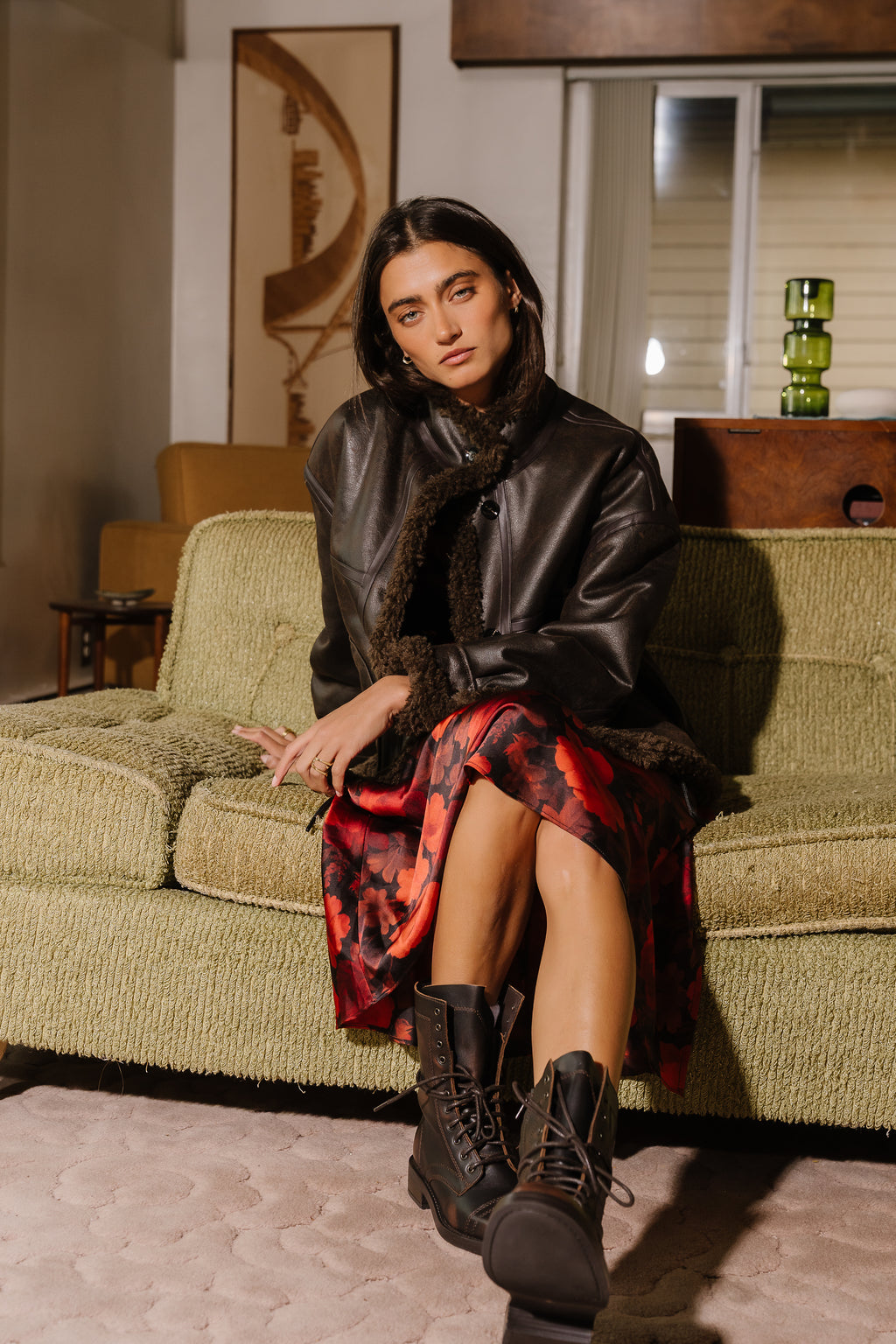 Arlette Fur Lined Suede Coat
