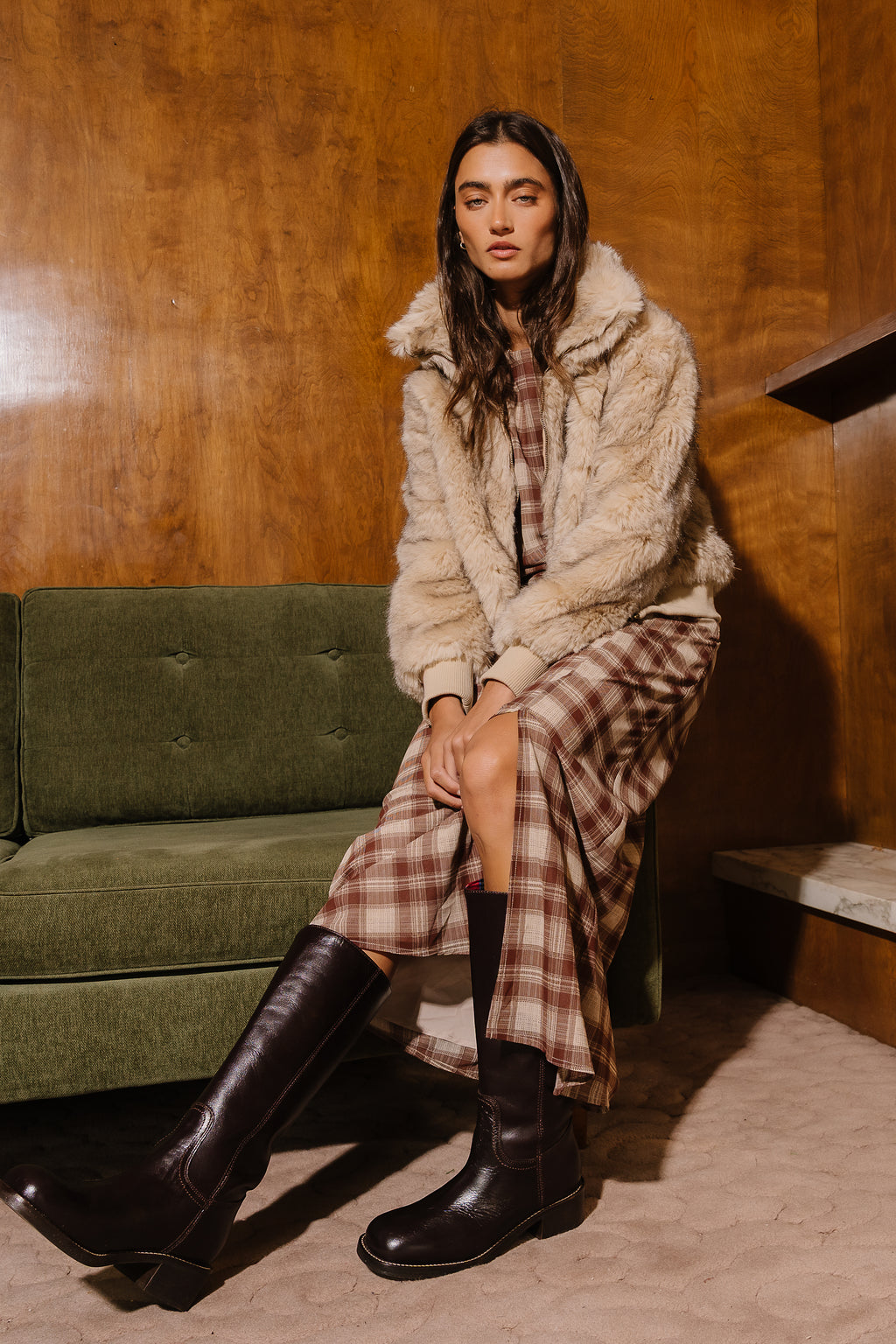Fallon Faux Fur Bomber Jacket