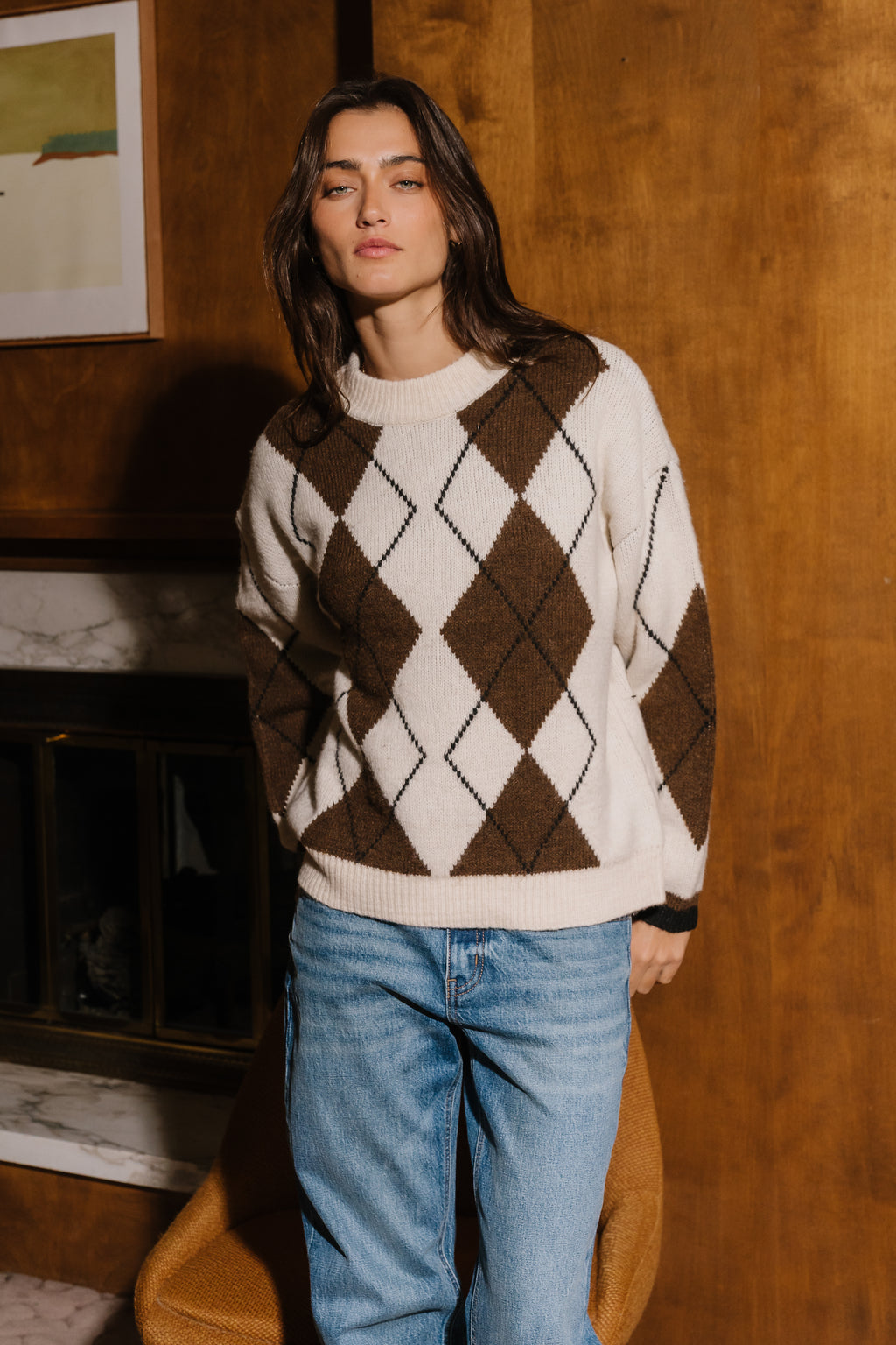 Aria Argyle Sweater