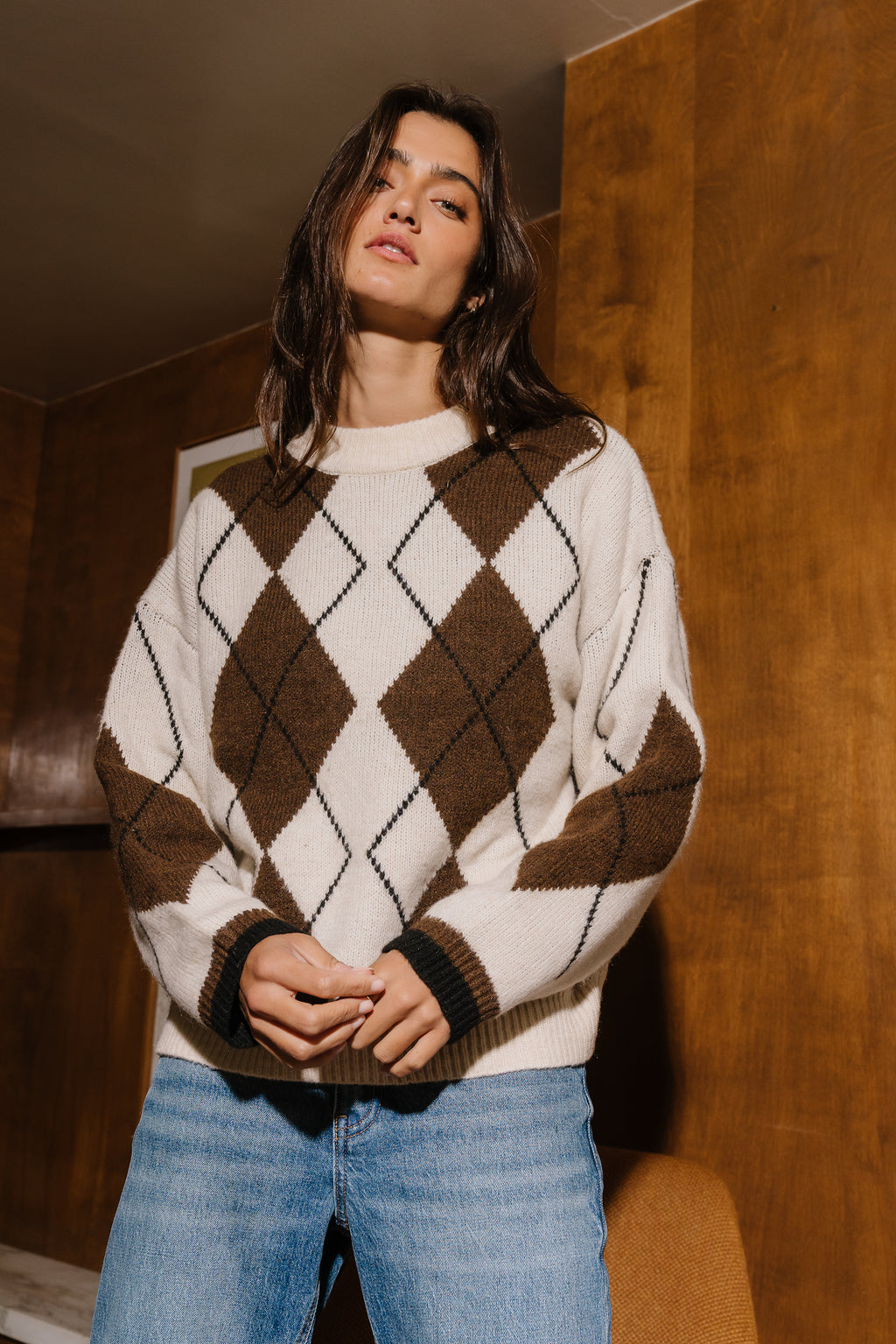 Aria Argyle Sweater