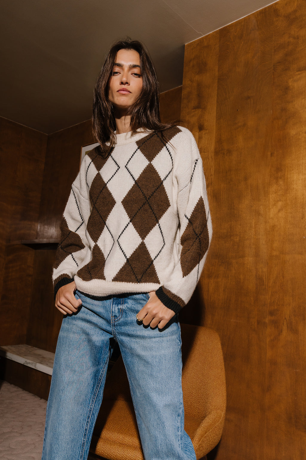 Aria Argyle Sweater