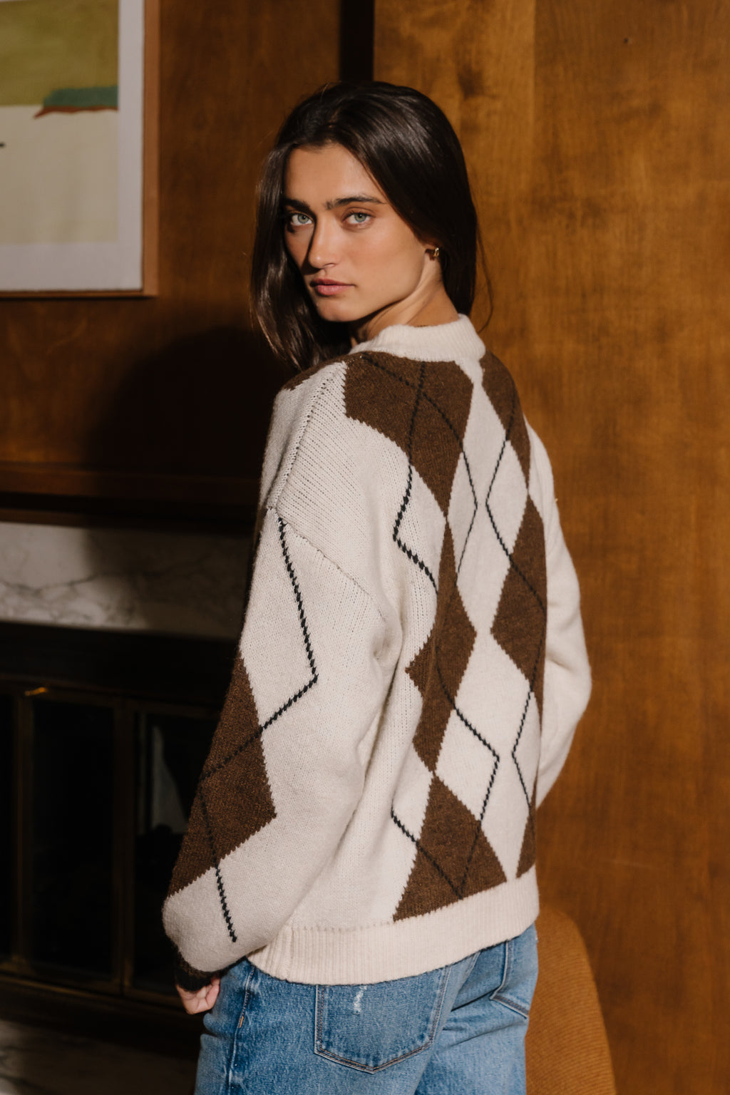 Aria Argyle Sweater