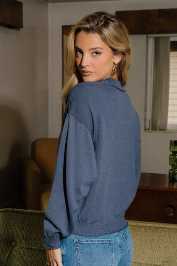 Lea Knit Sweater in Blue