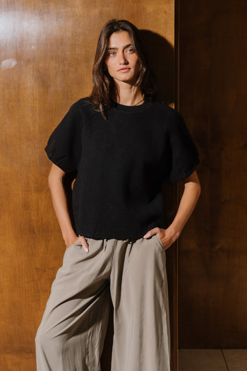 Monica Raglan Sweater in Black