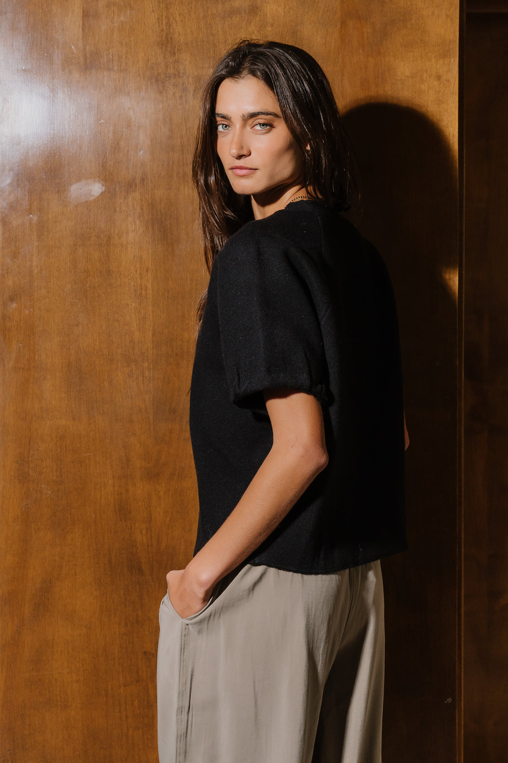 Monica Raglan Sweater in Black