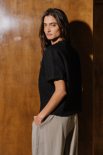 Monica Raglan Sweater in Black