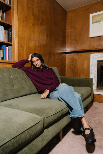 Lea Knit Sweater in Plum