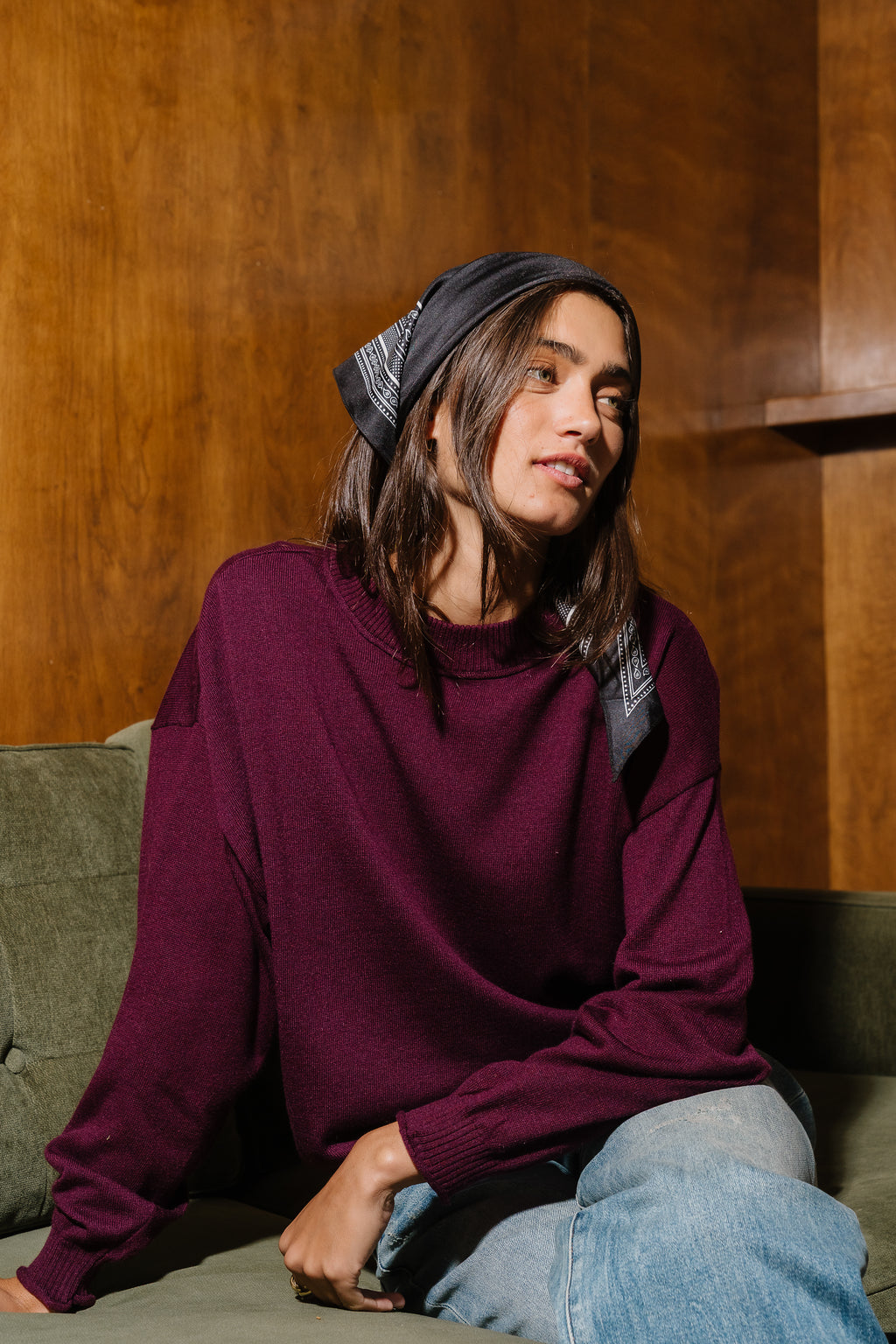 Lea Knit Sweater in Plum