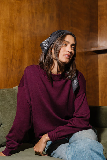 Lea Knit Sweater in Plum